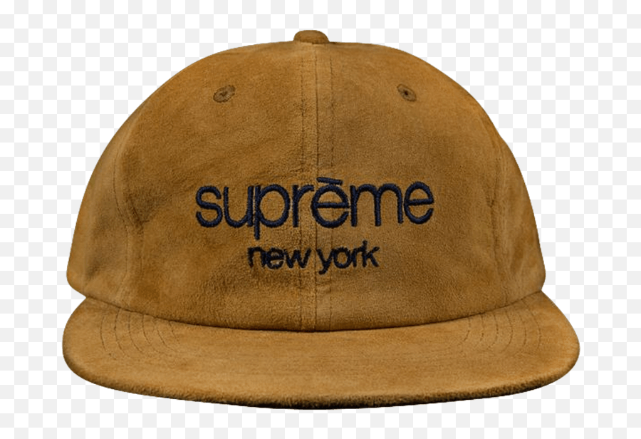 Supreme Suede Classic Logo 6 Panel Cap U0027tanu0027 - Supreme Emoji,Nba Logo Hats