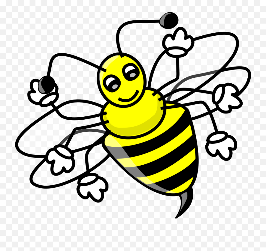 Bee Clipart Vector Free - Funny Bee Png Emoji,Bee Clipart Black And White