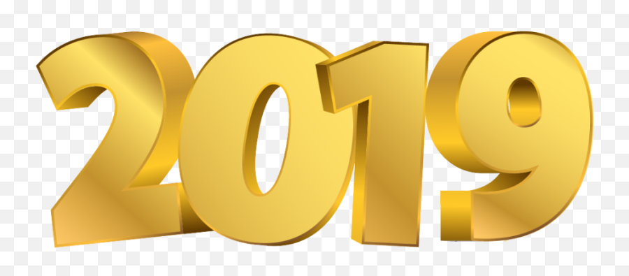 2019 Year Png - Gold Transparent New Year 2019 Png Emoji,2019 Png