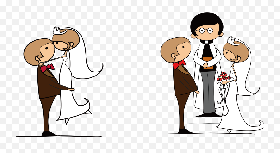 Download Hd Groom Clipart Bridal Groom - Marriage Wedding Ceremony Cartoon Emoji,Bride And Groom Clipart