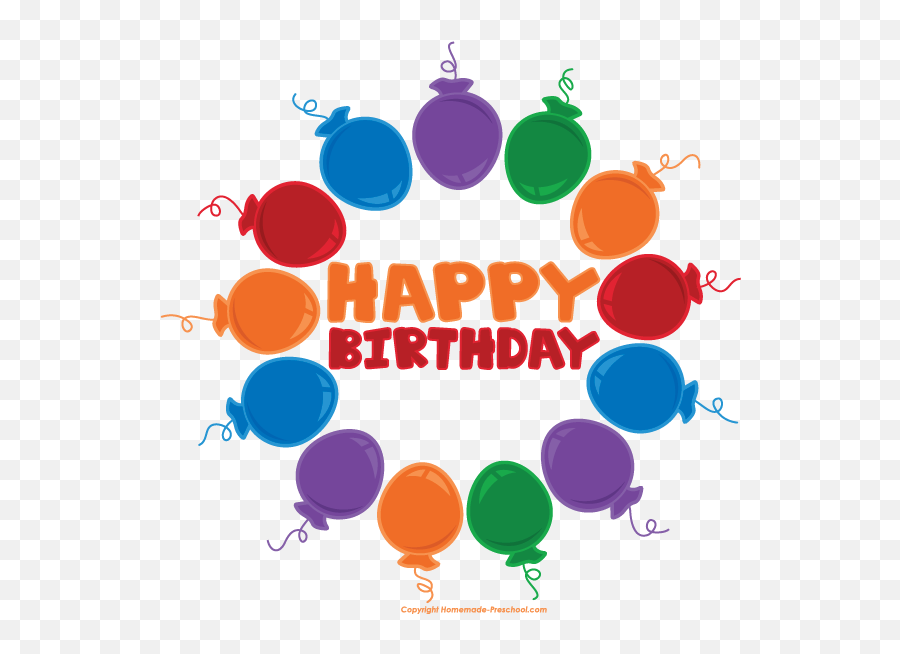 Free Happy Birthday Clipart 4 - Transparent Happy Birthday Circle Emoji,Birthday Clipart