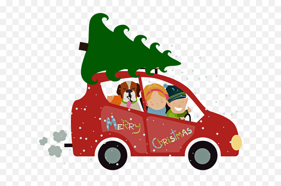 Library Of Car With Christmas Tree Picture Free Download Png - Getting A Christmas Tree Clipart Emoji,Christmas Tree Clipart
