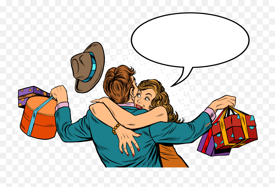 Hug Clipart Intimacy - Cartoon Man And Woman Huging Emoji,Hug Clipart