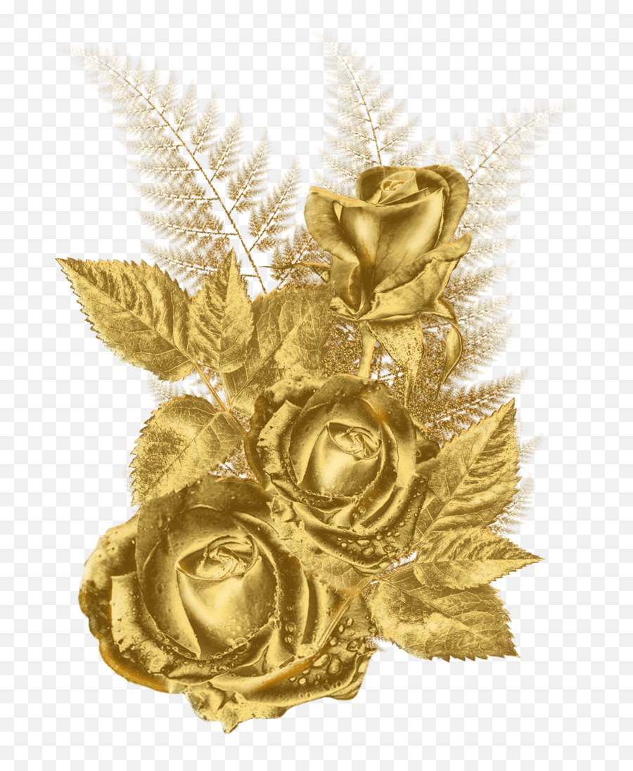 Download Png Transparent Gold Flowers - Gold Flower Png Emoji,Flower Transparent