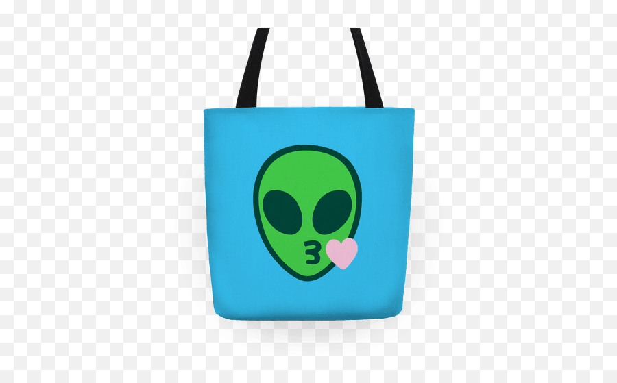 Download Hd Blowing Kiss Alien Emoji Tote - Alien Kiss Emoji,Kiss Emoji Transparent