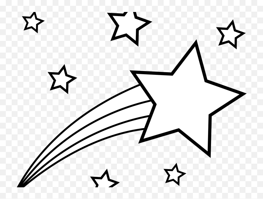 Shooting Star Star Clipart Black And - Star Clipart Black And White Transparent Background Emoji,Star Clipart Black And White