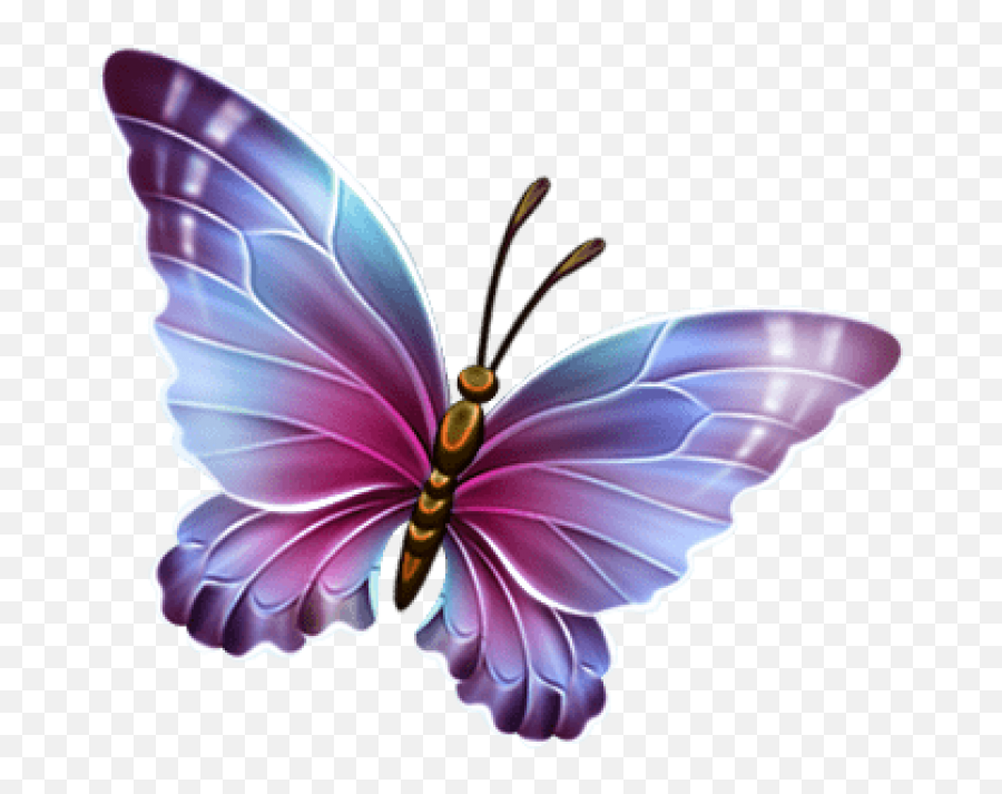 Purple Butterfly Png Clipart - Pink And Purple Butterfly Emoji,Butterfly Png Clipart
