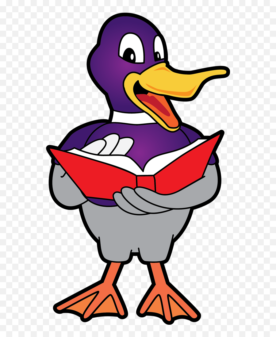 Duck Reading A Book - Ducks At School Cartoon 600x1018 Emoji,Ducklings Clipart