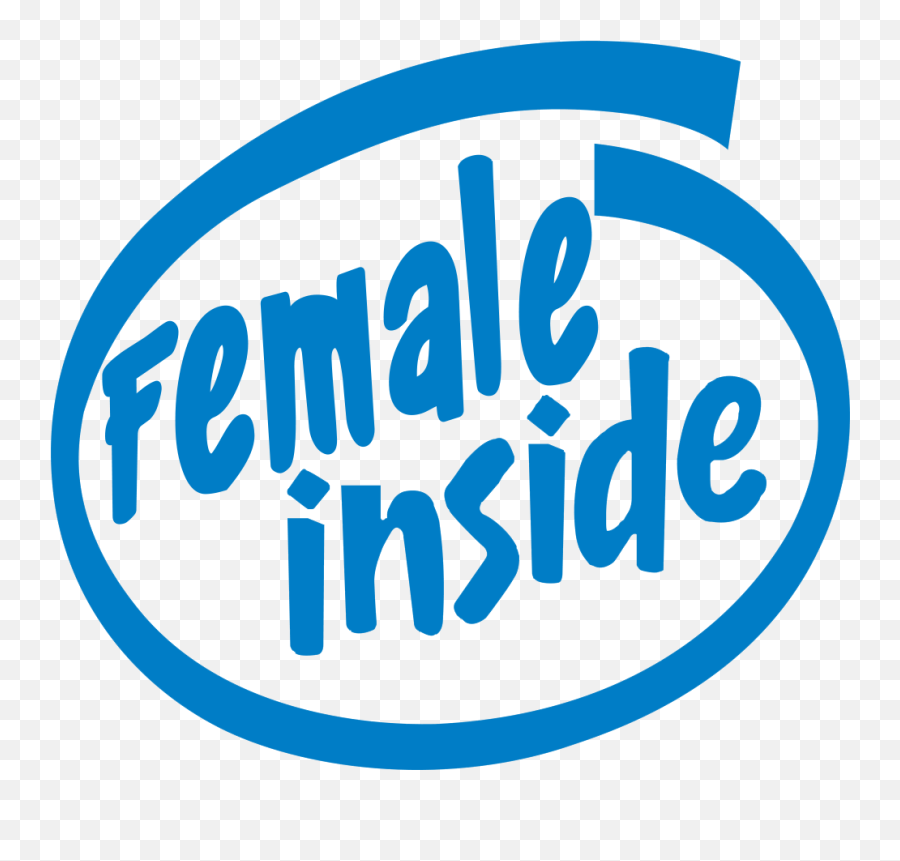 Female Inside Logo Spoof - Intel Inside Emoji,Intel Logo
