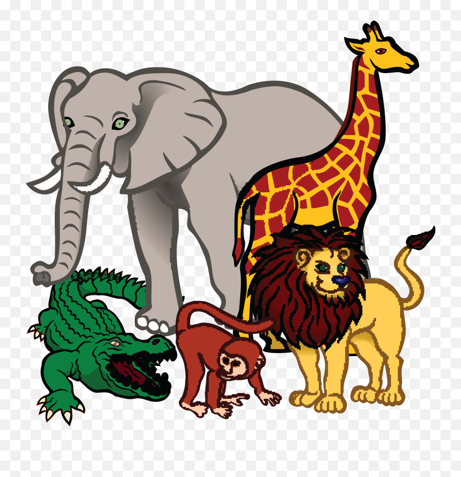 Cartoon Zoo Animals Clipart - Animals Clipart Emoji,Zoo Animals Clipart