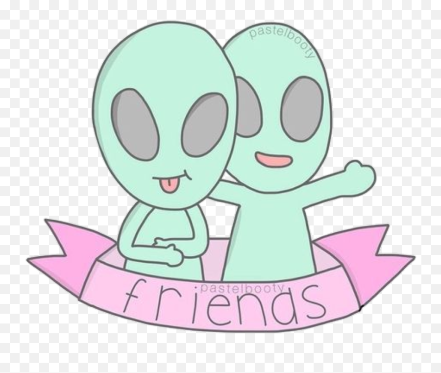 Aesthetic Sticker Friends Bestfriends Alien Cute - Mejores Amigas Stickers Emoji,Aesthetic Stickers Png