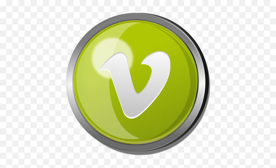 Vimeo Round Metal Button - Transparent Png U0026 Svg Vector File Solid Emoji,Metal Logo Generator