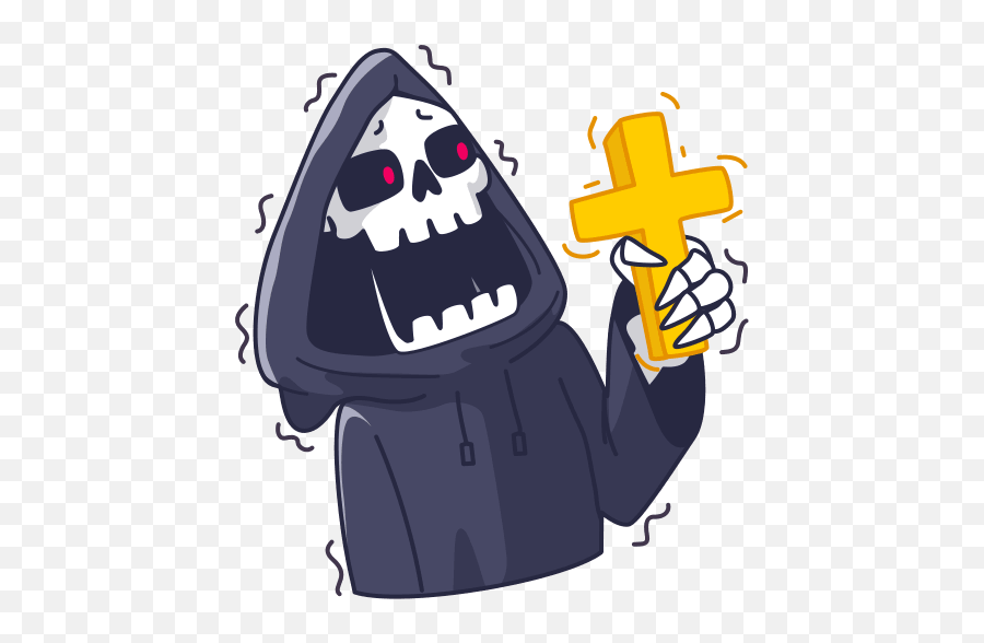 Vk Sticker 22 From Collection Grim Reaper Download For Free - Ghost Emoji,Grim Reaper Clipart