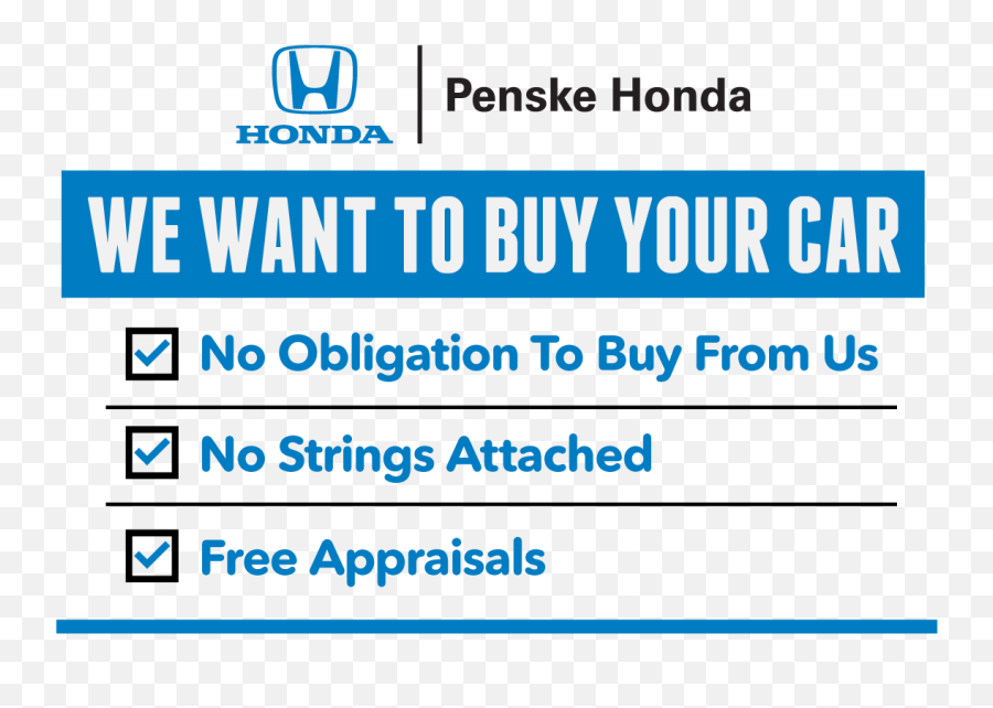 We Buy Used Cars Penske Honda - Honda Emoji,Penske Logo
