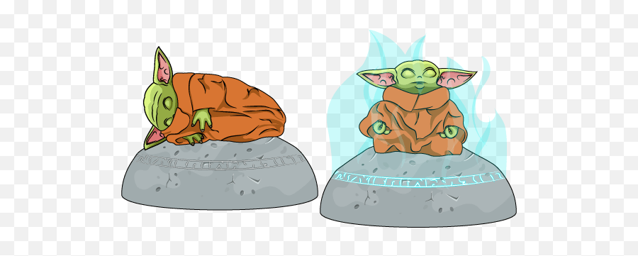 Star Wars Baby Yoda Seeing Stone Cursor - Baby Yoda On Stone Emoji,Baby Yoda Png