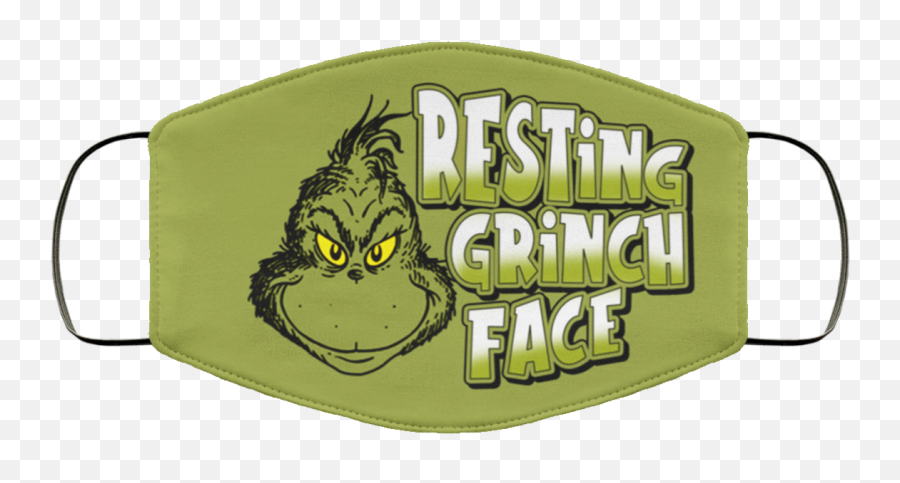 Resting Grinch Face Face Mask - Grinch Emoji,Grinch Face Png