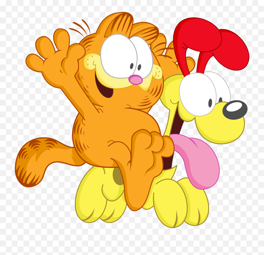 Download Hd Garfield And Odie Color - Garfield Png Emoji,Garfield Png