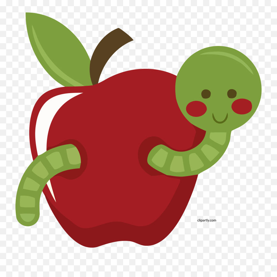 Apple Clipart - Apple With Worm Clip Art Png Download Apple With Worm Clipart Emoji,Apple Clipart Png