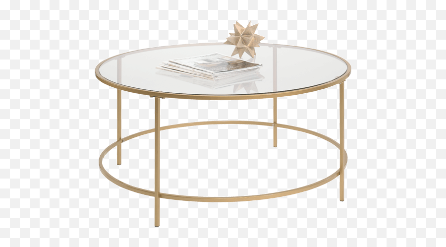 Download Gold Metal Glass Round Coffee Table For Living Png Emoji,Transparent Coffee Tables