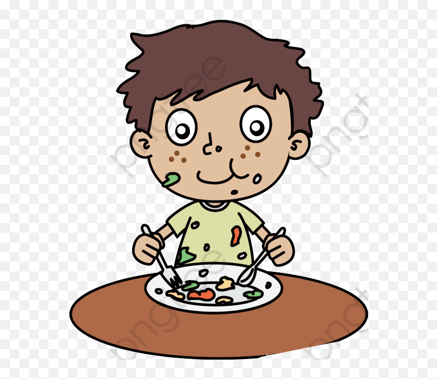 Eat A Messy Boy Boy Clipart Hunger Delicious Png - Eating Untidy Boy Clipart Emoji,Eat Clipart