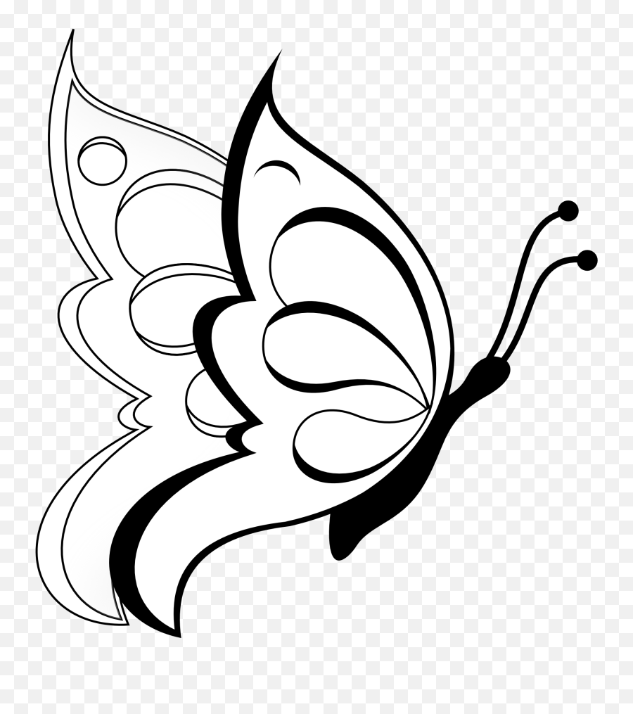 Library Of Line Butterfly Clip Black - Butterfly Clipart Black And White Emoji,Butterfly Clipart