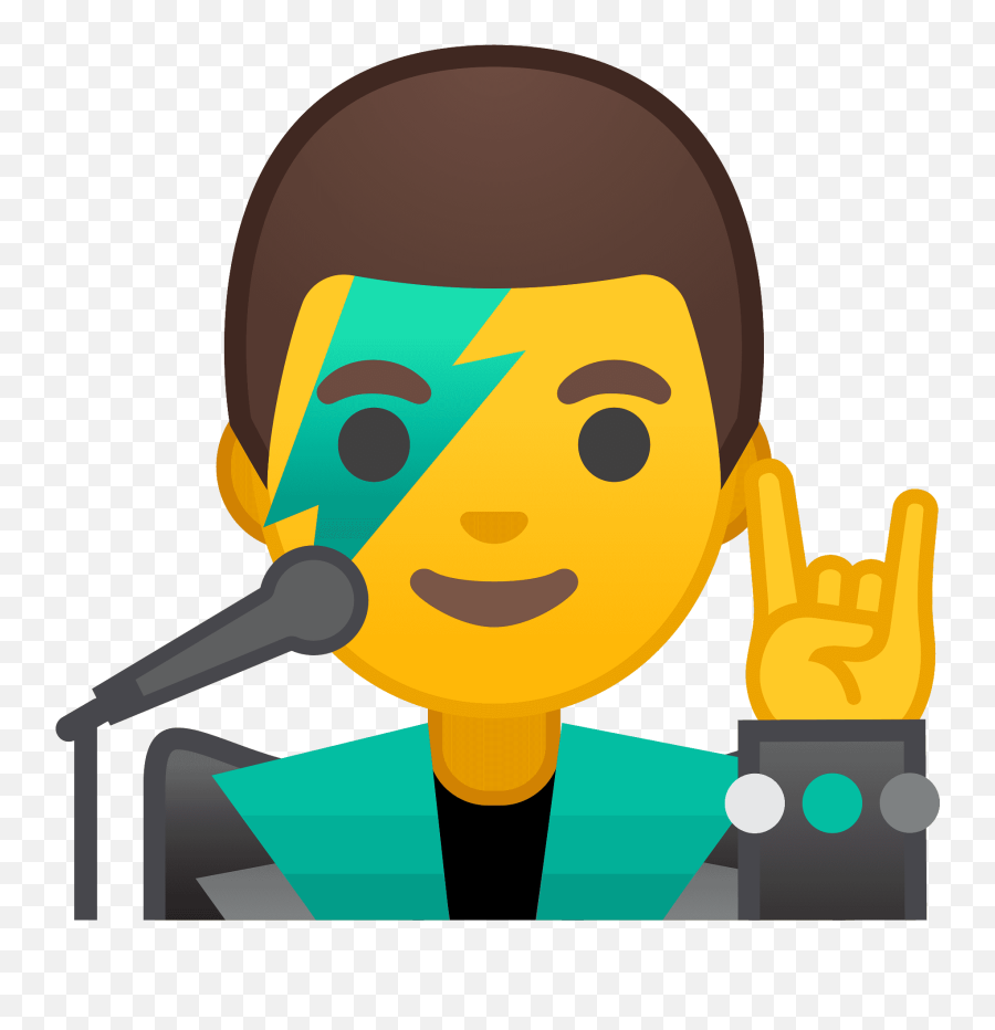 Man Singer Emoji Clipart Free Download Transparent Png - Emoji Rockstar,Singer Clipart