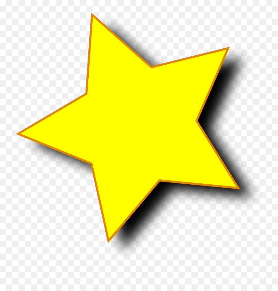 Gold Star Clip Art - Star With Shadow Png Transparent Single Stars Clipart Emoji,Shadow Png