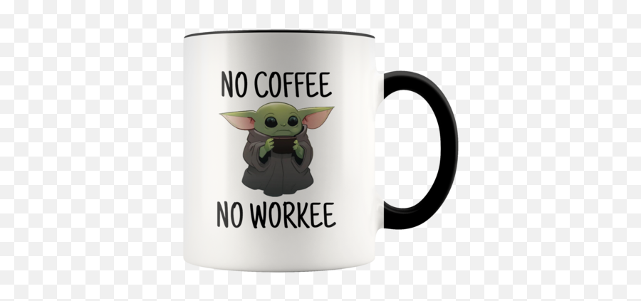 No Coffee No Workee Baby Yoda Mug Emoji,Baby Yoda Transparent