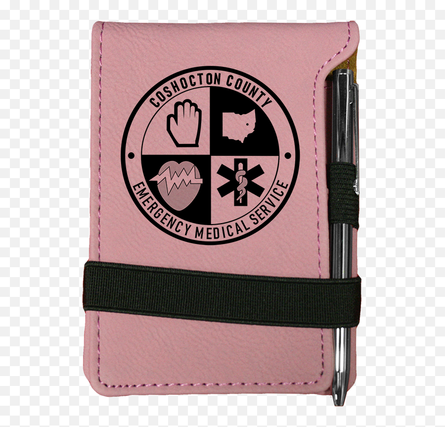 Leatherette Pad With Pen - Policeemsfirefighter Gift Emoji,Notepad Logo