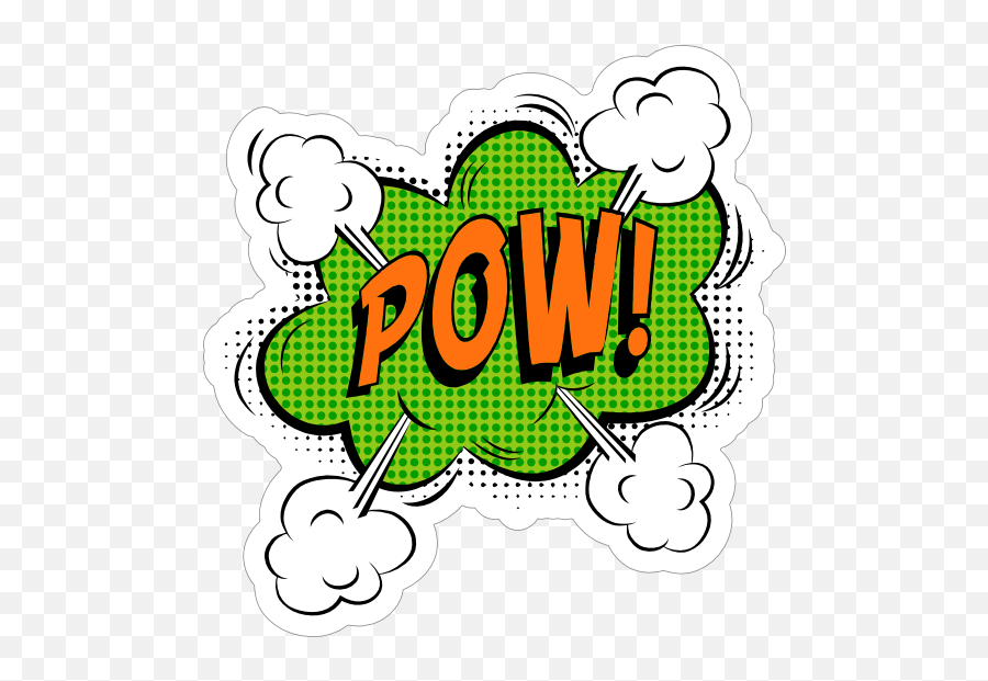 Green Pow Comic Sticker Emoji,Green Arrow Comic Png