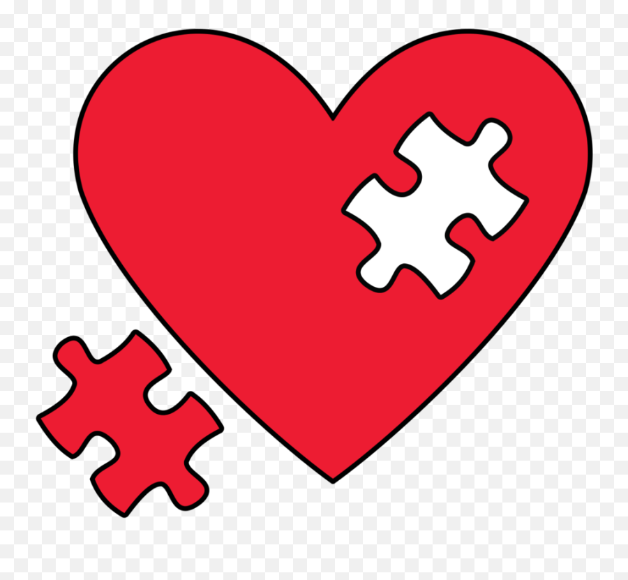 Broken Heart Clip Art - Red Heart With Missing Puzzle Piece Emoji,Broken Heart Clipart