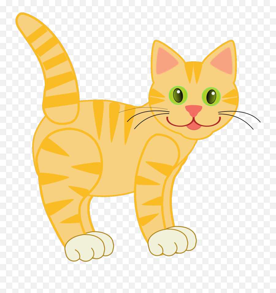 Yellow Cat Svg Vector Yellow Cat Clip Art - Svg Clipart Emoji,Cat Vector Png