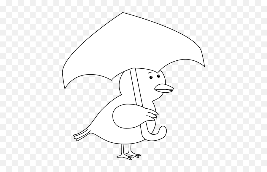 White Bird Holding An Umbrella Clip Art - Cute Umbrella Bird Clipart Emoji,Bird Clipart Black And White