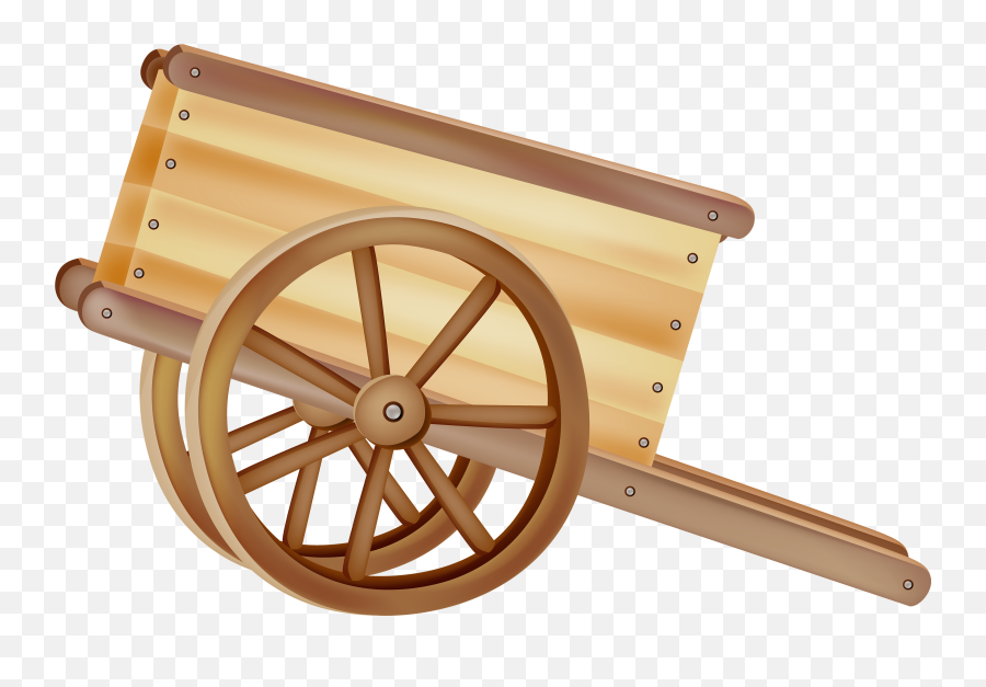 Wood Clipart Wheelbarrow - Bullock Cart Clipart Png Wooden Wheelbarrow Clipart Emoji,Wood Clipart