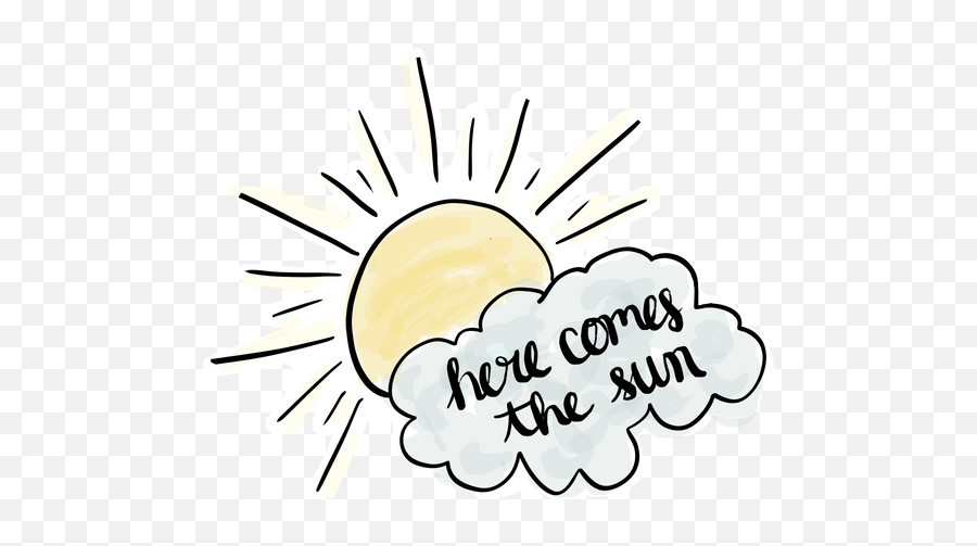 Here Comes The Sun Sticker By Rosynuzzles - White Background Here Comes The Sun Clear Background Emoji,Sun Transparent Background