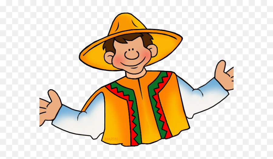 Mexican Clipart Sombrero - Mexican Guy Clipart Png Emoji,Mexican Clipart