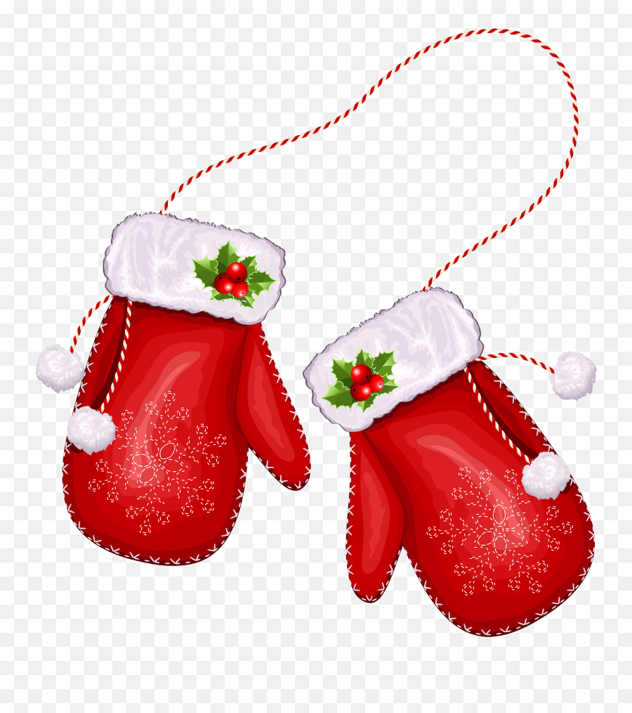 Large Transparent Christmas Santa - Christmas Mittens Clipart Emoji,Mitten Clipart