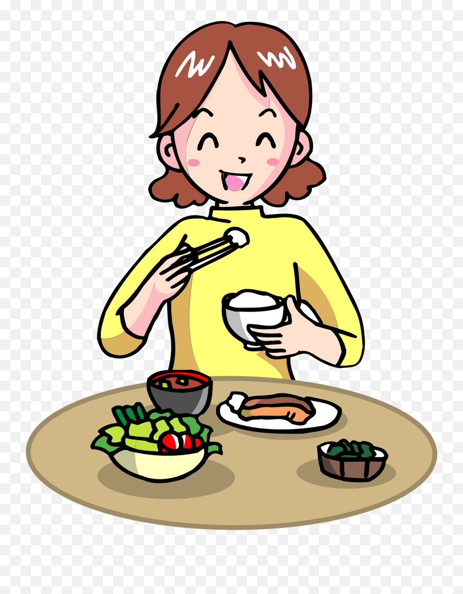 Woman Is Eating A Meal Clipart Free Download Transparent - Woman Eating Clipart Emoji,Eat Clipart