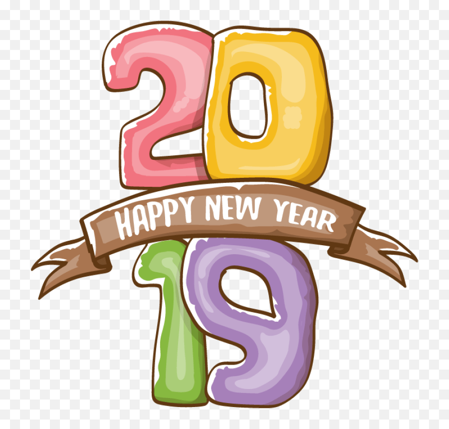 2019 Happy New Year 18 Vector Emoji,Happy New Year 2019 Png