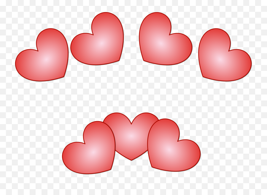 Seven Red And White Heart Forms Emoji,White Heart Transparent Background