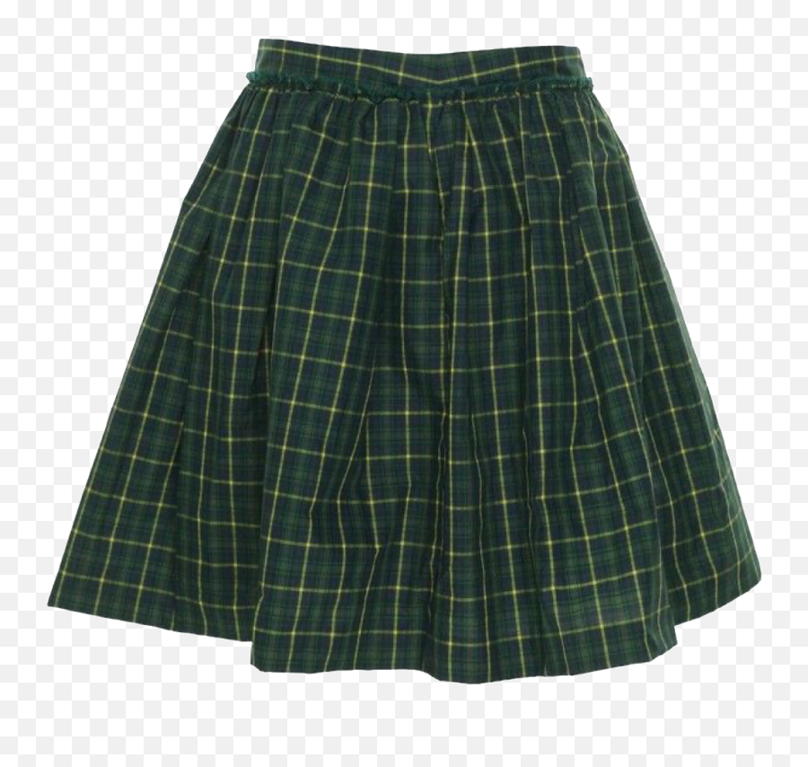Plaid Skirt Green Check Aesthetic Sticker By Mars - Green Plaid Skirt Transparent Emoji,Green Check Png