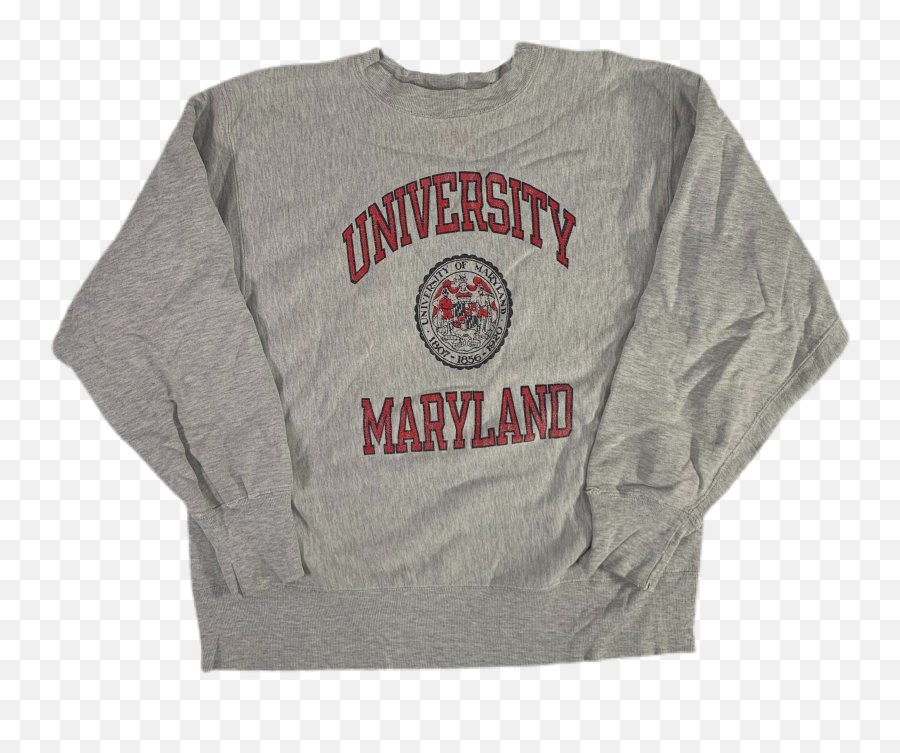 Vintage University Of Maryland - Long Sleeve Emoji,Maryland Terp Logo