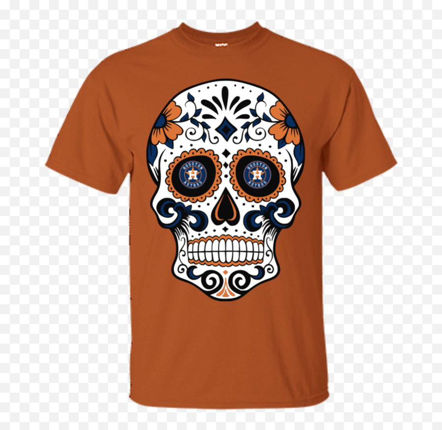 Houston Astros Sugar Skull T - Shirt Long Sleeve Sweatshirt Sugar Skull Emoji,Sugar Skull Png