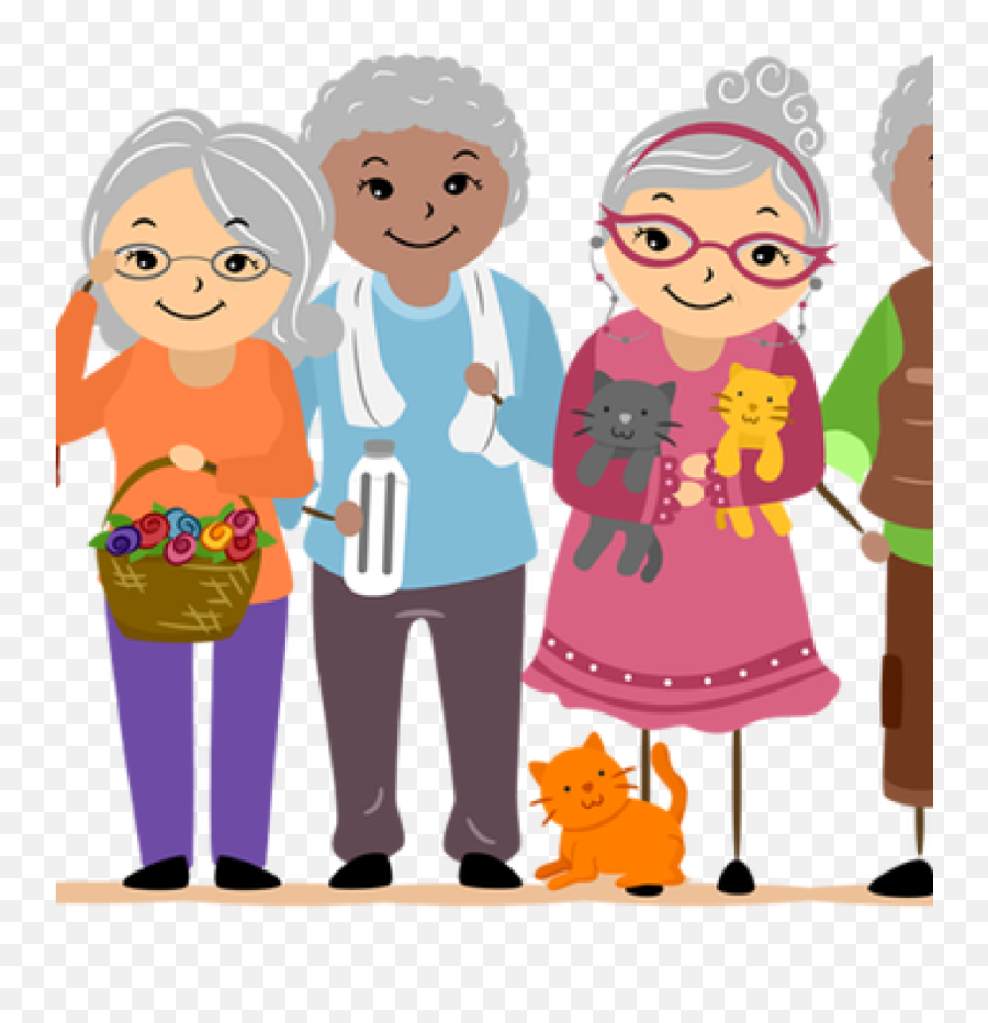 Clip Art Free - Thank You From Elderly Transparent Cartoon Senior Citizen Clipart Png Emoji,Crowd Of People Clipart
