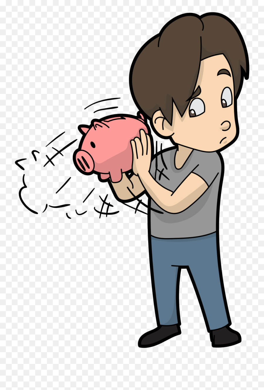 Filea Cartoon Man Shaking A Piggy Banksvg - Wikimedia Commons Open Piggy Bank Clipart Emoji,Shake Clipart