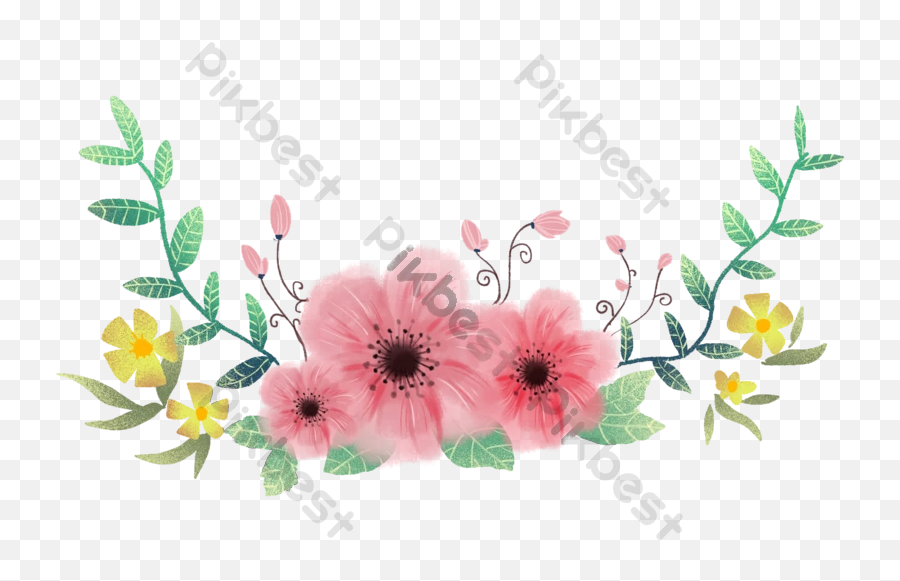 Watercolor Flower Elements Png Images Psd Free Download Emoji,Watercolor Flower Transparent Background
