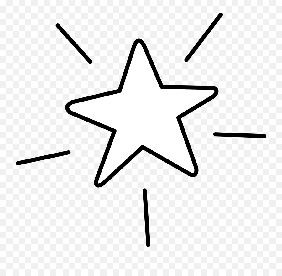 Shining Star Clipart Black And White - Clipart Star With Lines Emoji,Star Clipart Black And White