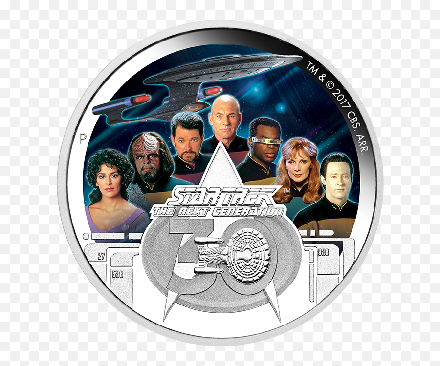 The Next Generation Crew - Star Trek 30th Anniversary 2017 2 Oz Silver Proof Coin Emoji,Star Trek Next Generation Logo