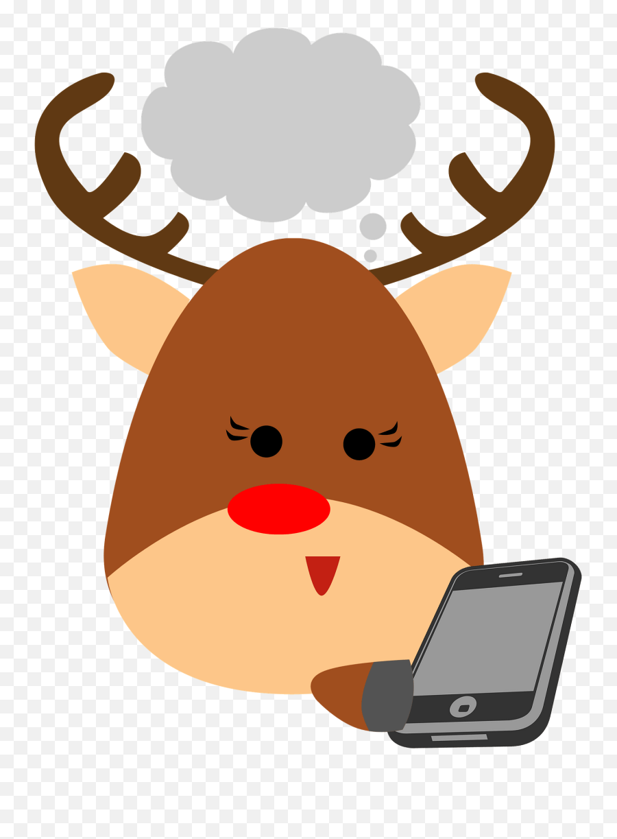 Reindeer With Iphone Clipart Free Download Transparent Png Emoji,I Phone Clipart