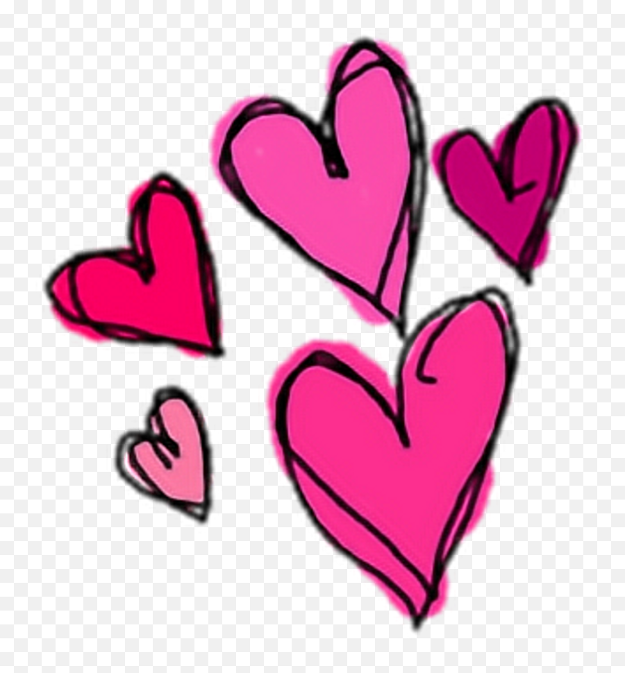 Download Hd Cute Heart Hearts Pink Sticker Stickers Png - Cartoon Cute Transparent Heart Emoji,Stickers Png